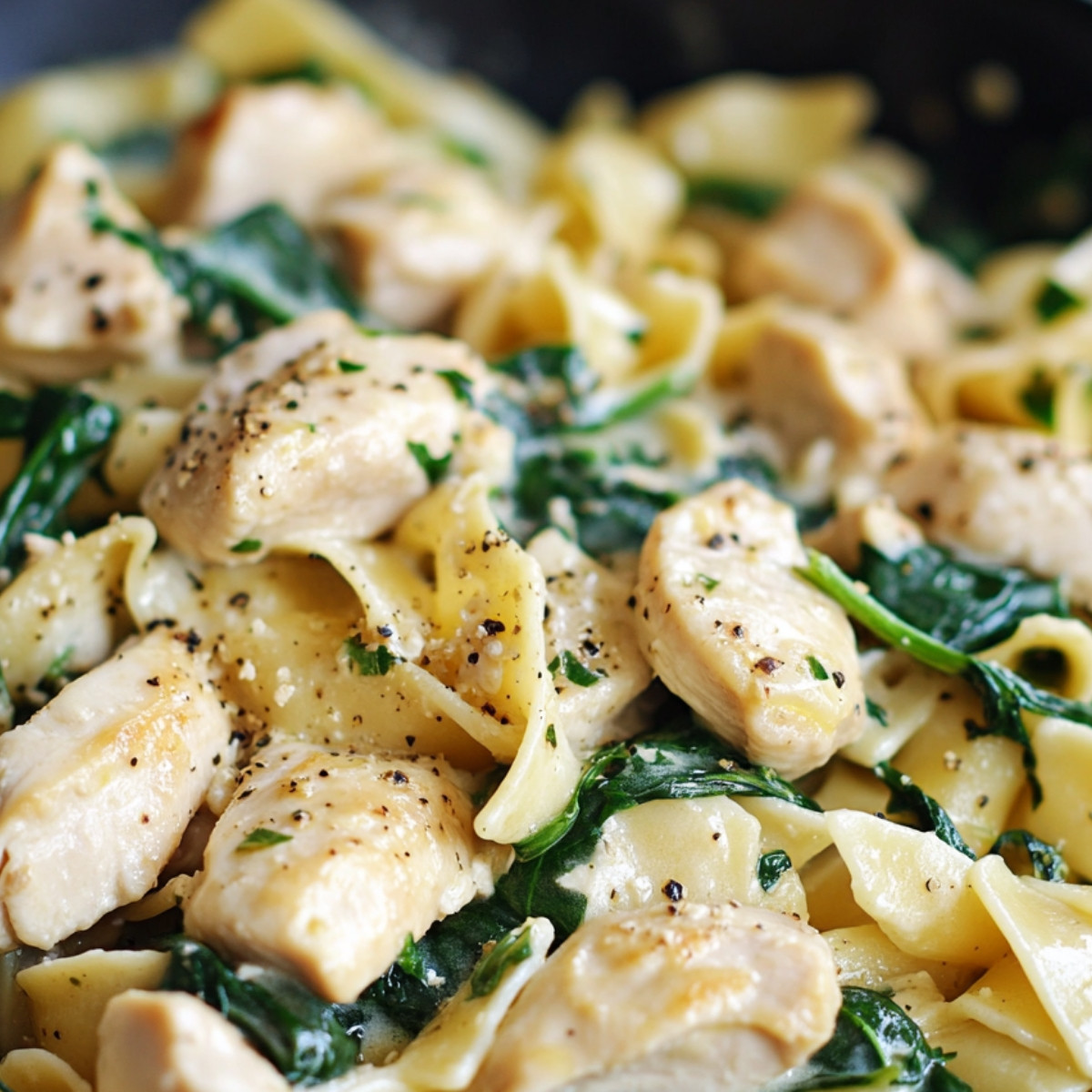 Lemony Chicken and Spinach Pasta