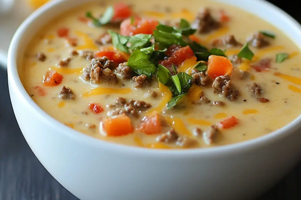 Cheeseburger Soup Delight