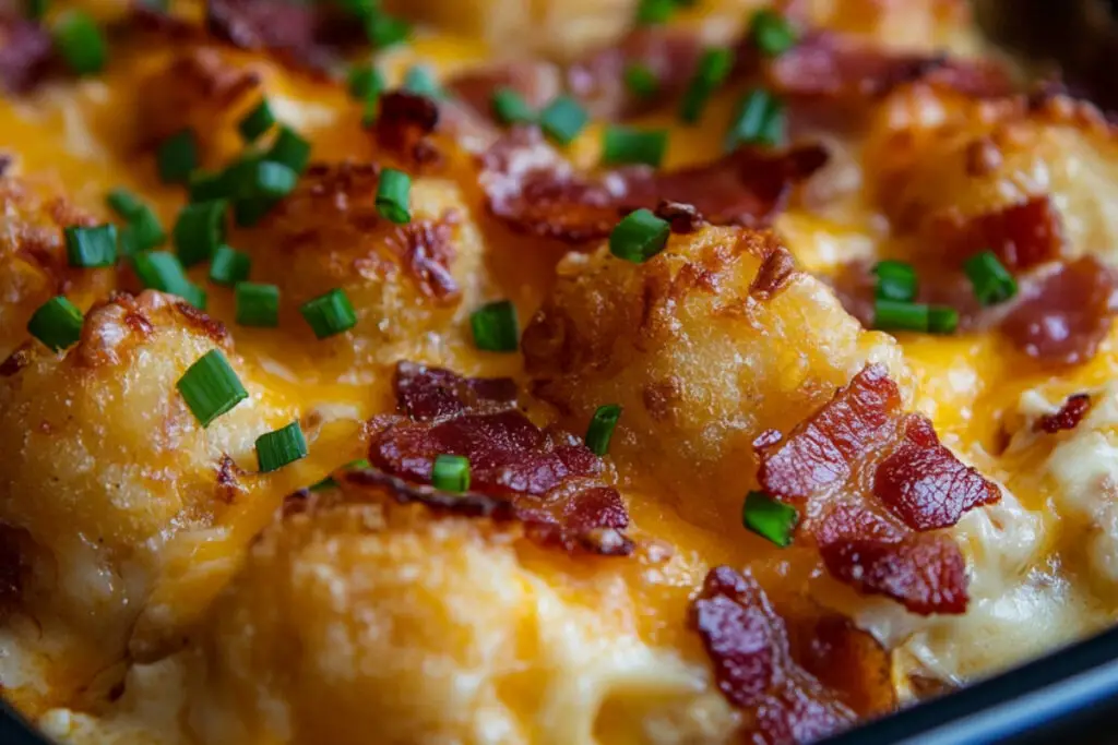 Cheesy Chicken Bacon Tater Tot Casserole