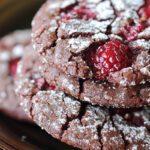 Chocolate Raspberry Crinkle Cookies