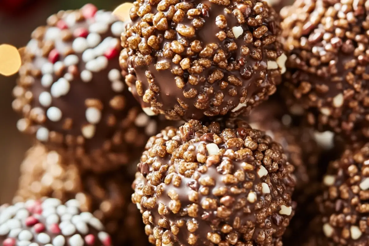 Christmas Chocolate Krispie Balls