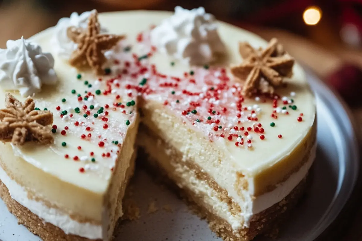 Christmas Sugar Cookie Cheesecake