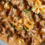 Creamy Beef and Bowtie Pasta