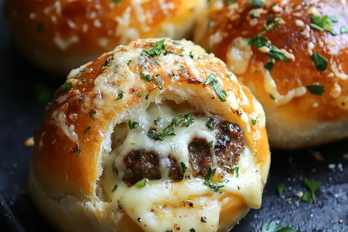 Garlic Parmesan Cheeseburger Bombs