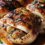 Grilled Stuffed Chicken with Sauce