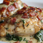 Smothered Chicken with Spinach and Bacon