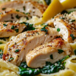 Lemony Chicken and Spinach Pasta