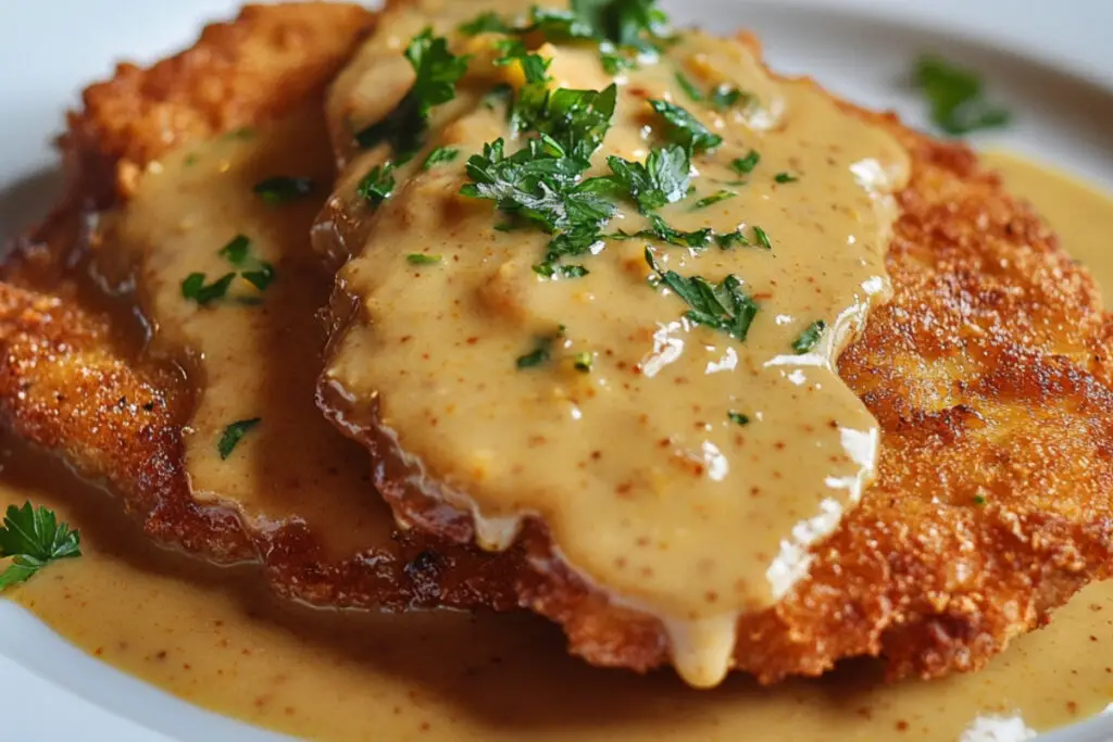 Pork Schnitzel with Mustard Gravy