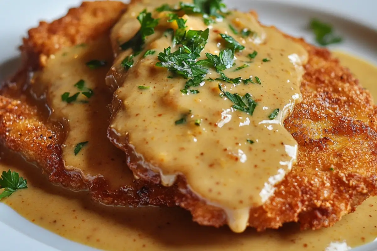 Pork Schnitzel with Mustard Gravy