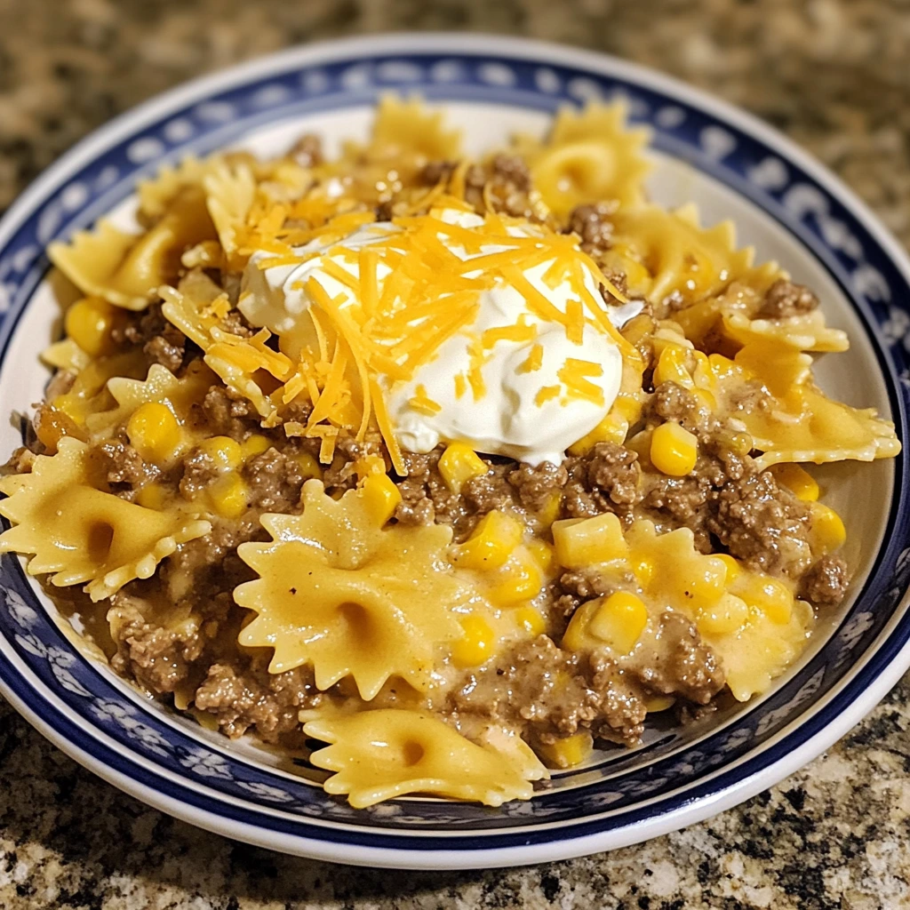 Ultimate Creamy Ranch Beef and Corn Bowties