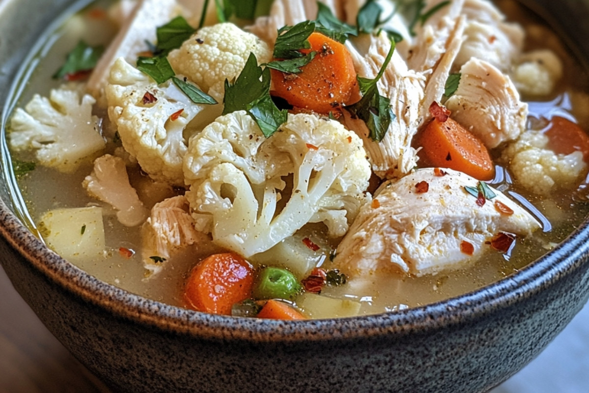 Anti-Inflammatory Cauliflower Chicken Soup