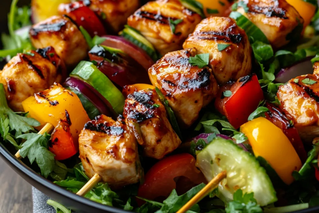 BBQ Chicken Skewer Salad