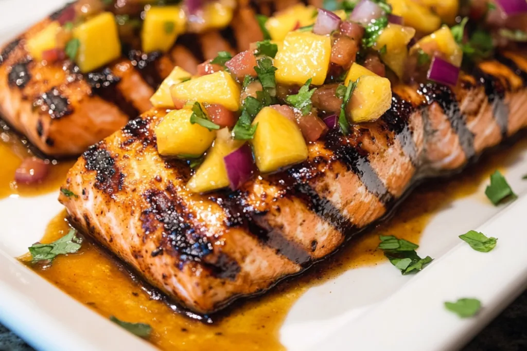 BBQ Salmon with Mango Salsa