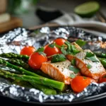 Baked Salmon Asparagus Foil Packs