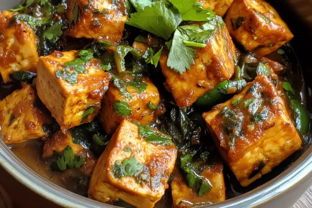 Chipotle Tofu in Poblano Sauce