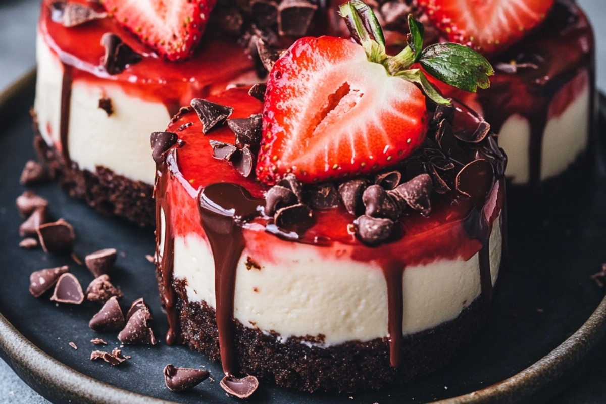 Chocolate Covered Strawberry Cheesecakes