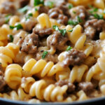 Creamy Beef and Rotini Pasta