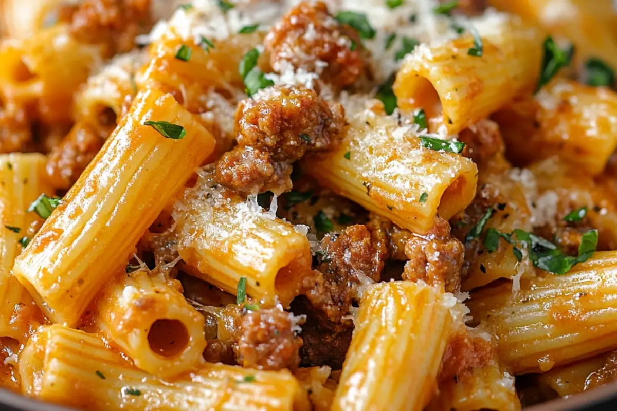 Creamy Sausage Rigatoni Pasta