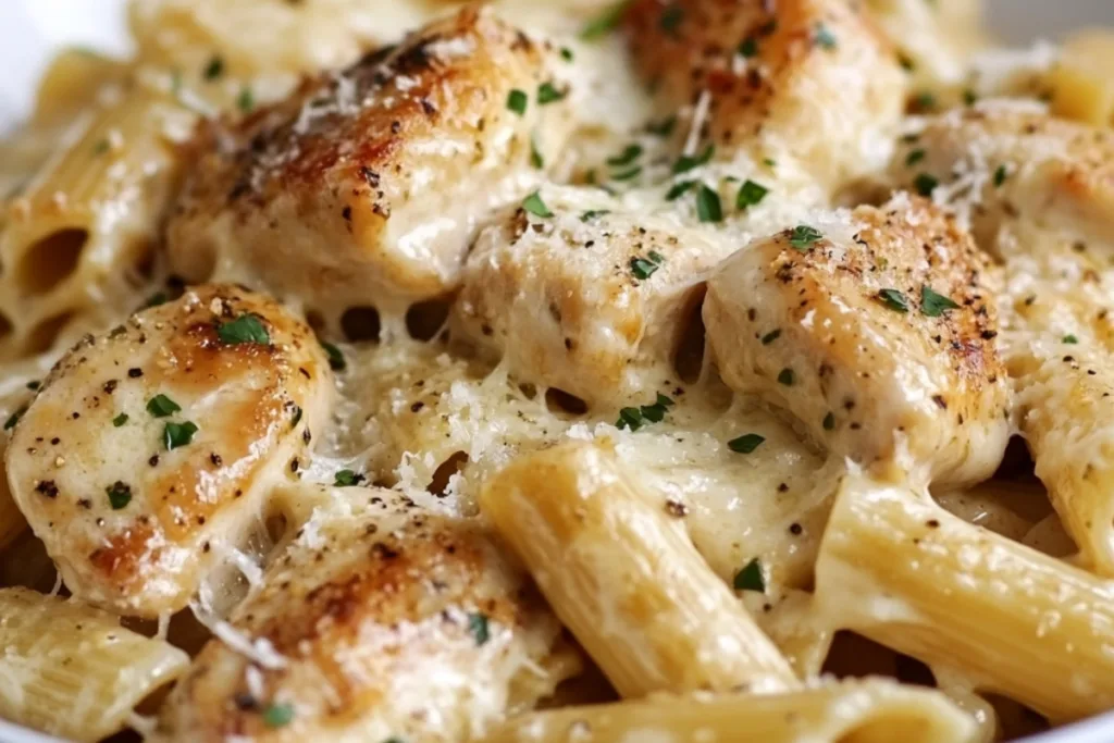 Garlic Butter Chicken with Rigatoni and Parmesan