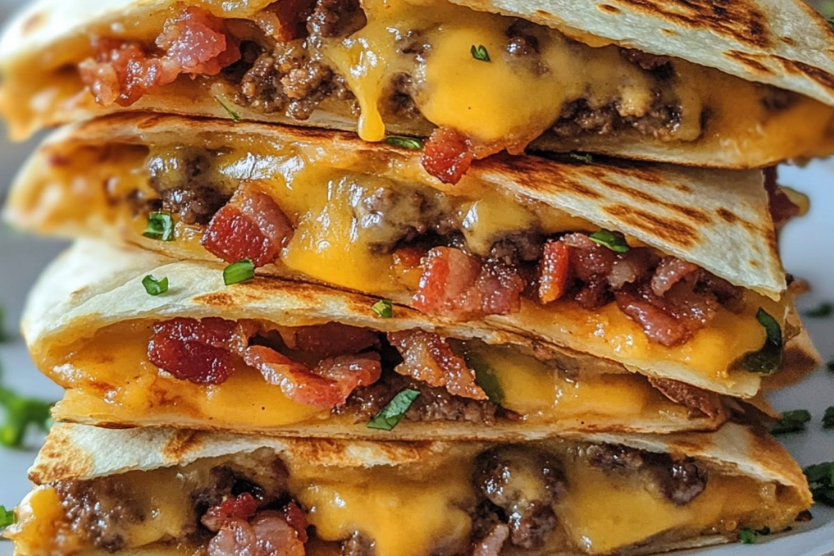 Maple Bacon Cheeseburger Bomb Quesadillas