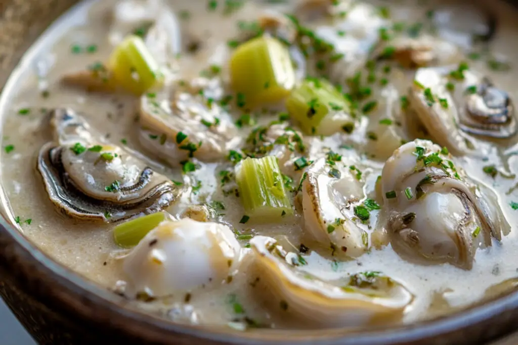 Oyster Stew with Celery and Onion