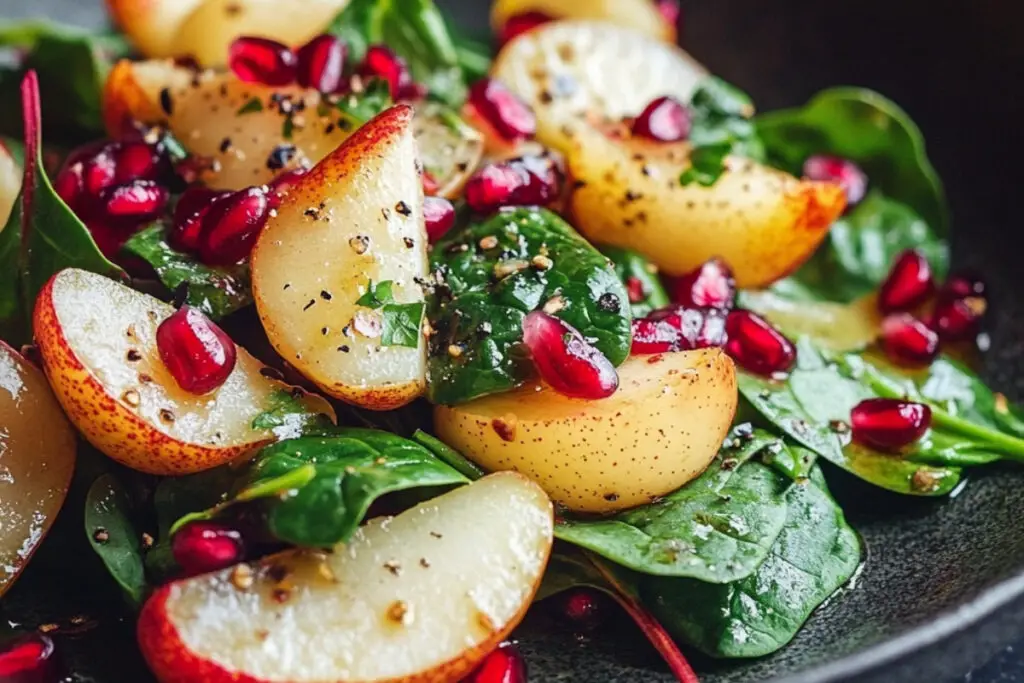 Pear and Pomegranate Spinach Salad