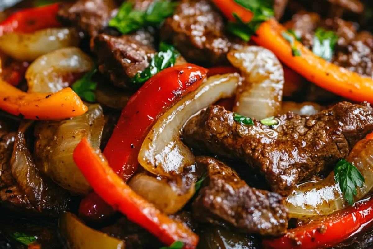 Pepper Steak with Bell Peppers and Onion