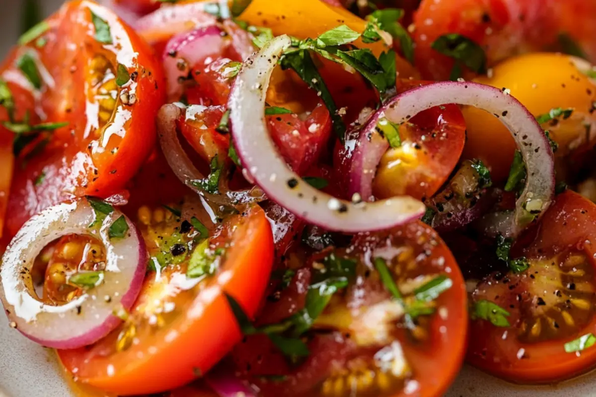 Tomato Salad with Red Onion Vinaigrette