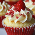 White Chocolate Strawberry Cupcakes