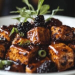 Blackberry Glazed Tofu with Chili