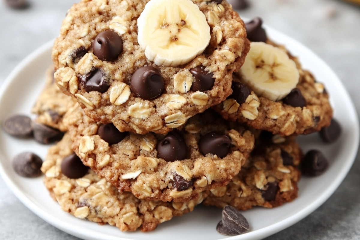 Chocolate Chip Banana Oatmeal Cookies