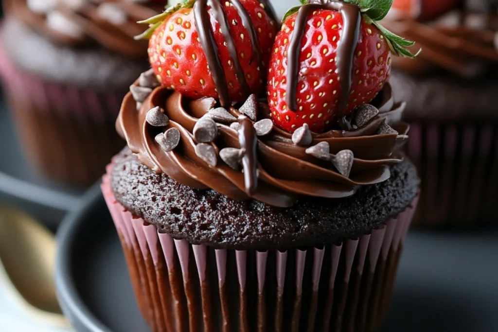 Chocolate Covered Strawberry Cupcakes