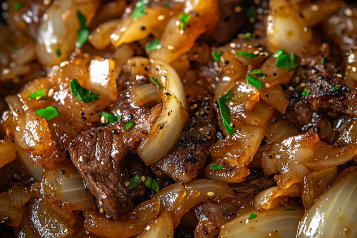 Sizzling Chinese Pepper Steak Onions