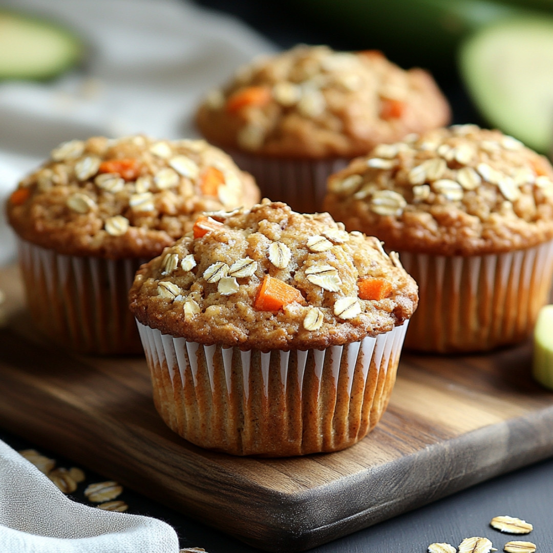 Zucchini Carrot Oatmeal Muffins