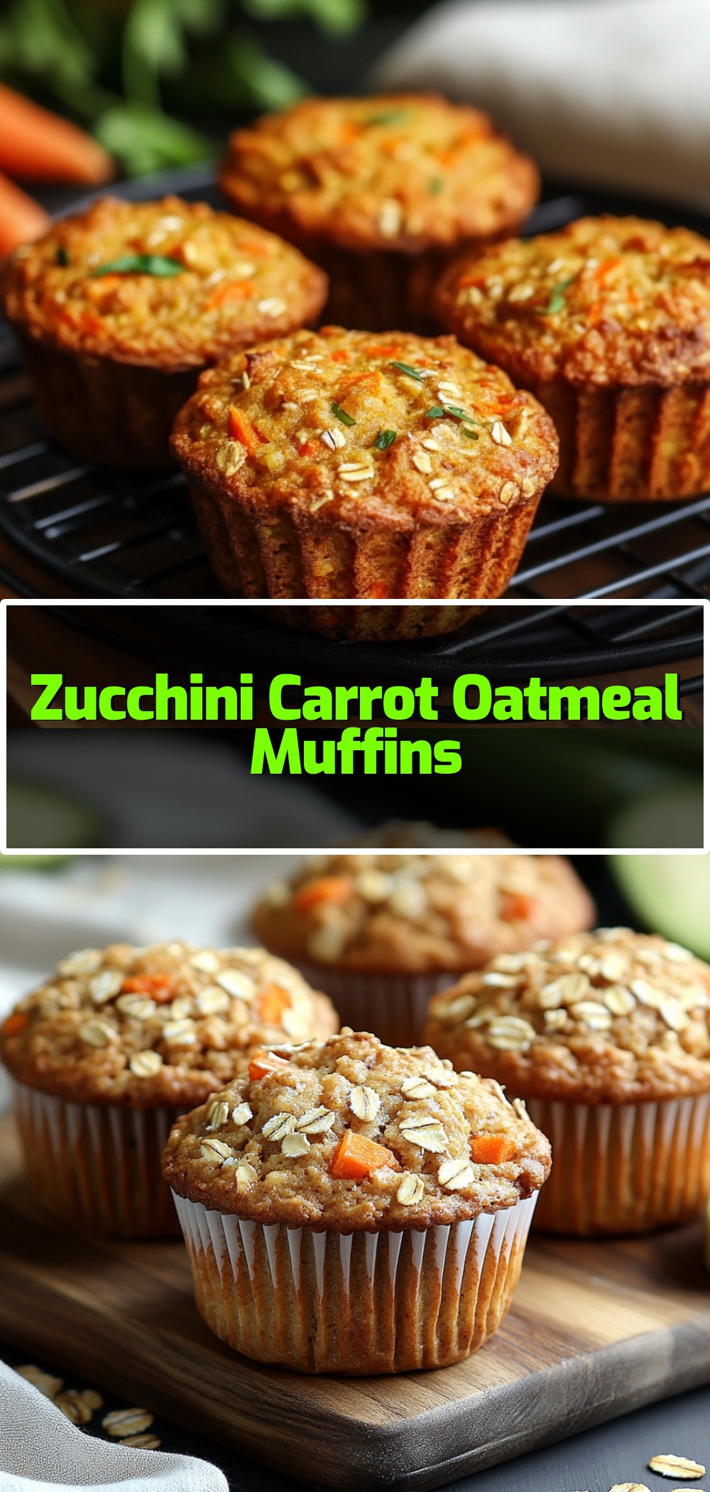 Zucchini Carrot Oatmeal Muffins 