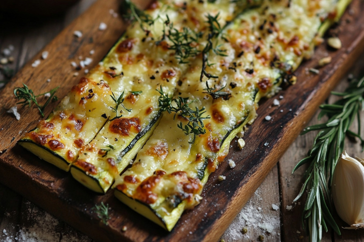 Cheesy Garlic Zucchini Planks