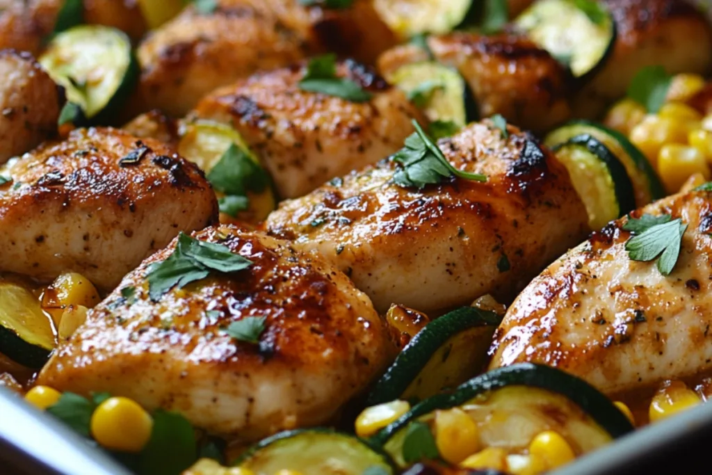 Chicken with Zucchini and Corn