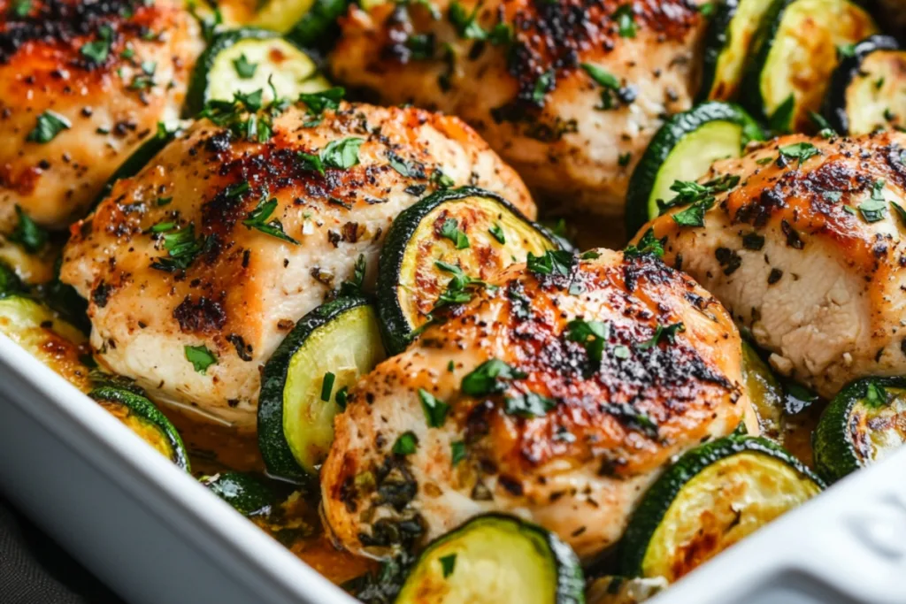 Easy Baked Chicken and Zucchini