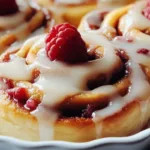 Raspberry Cinnamon Rolls with Lemon Glaze