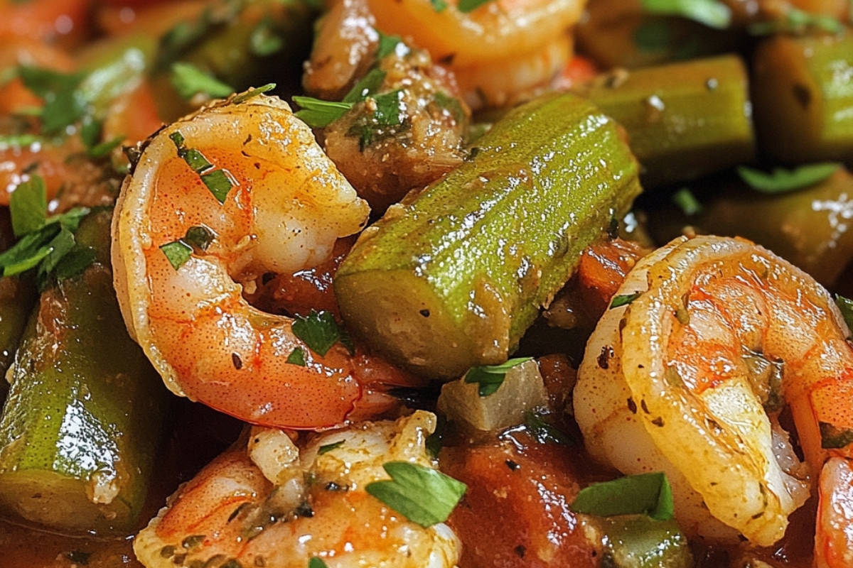 Smothered Okra with Shrimp Recipe