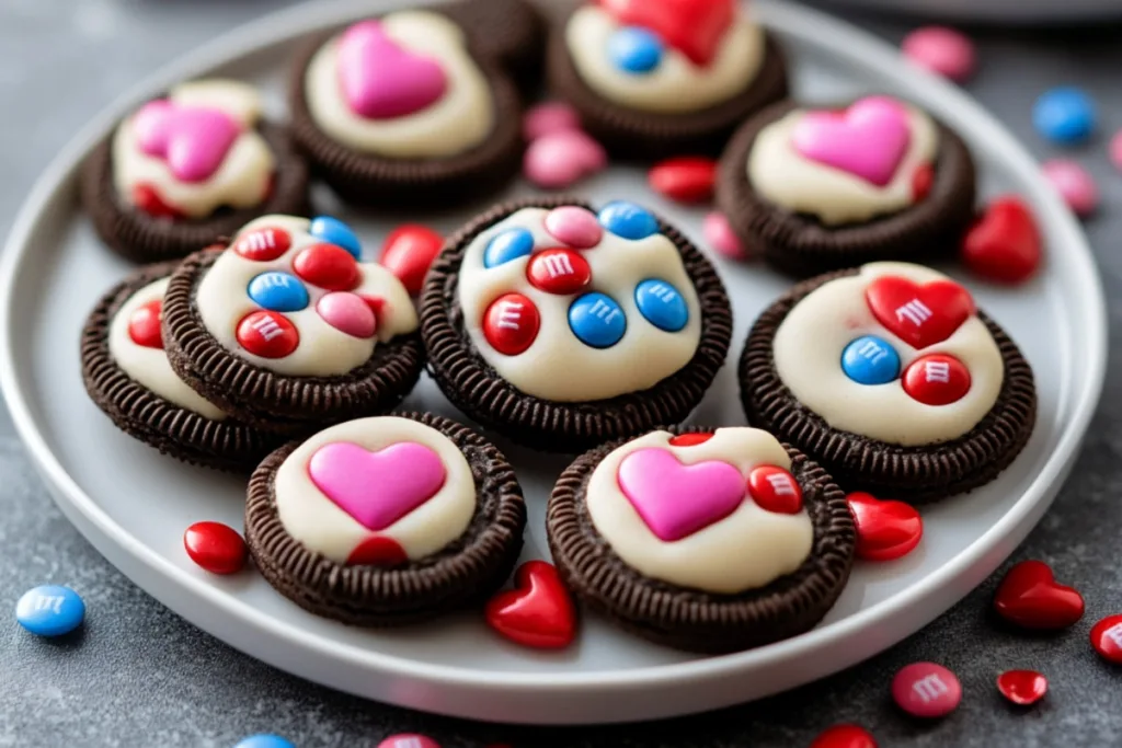 Valentines Day Oreo M&M Cookies