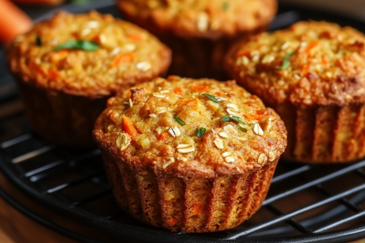 Zucchini Carrot Oatmeal Muffins